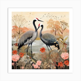 Bird In Nature Crane 4 Art Print