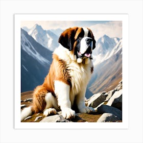 St Bernard Dog 56 Art Print