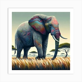 Illustration Elephant Art Print