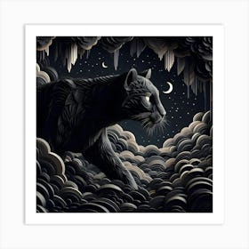 Black Panther In The Clouds Poster