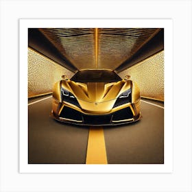 Golden Sports Car 8 Art Print