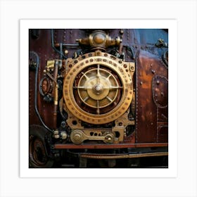 Firefly Steampunk, Train, Victoria, Station, London, Closeup, Industrial, Vintage, Gears, Brass, Mec Art Print