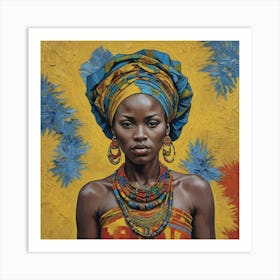 African Woman in Traditional Clothes Art Print