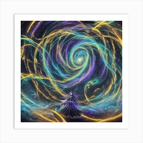 Woman In A Spiral Art Print