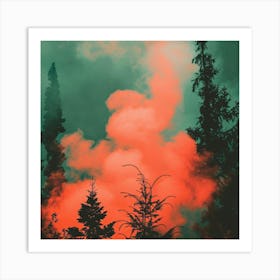 Smoke In The Forest Art Print