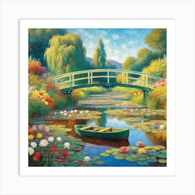 Water Lily Bridge 3 Art Print