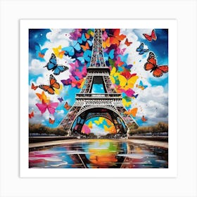 Butterfly Eiffel Tower 1 Art Print