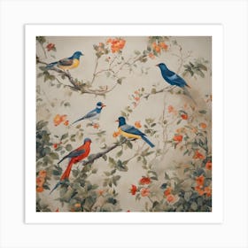 588762 A Wall Painting Containing Nature And Painted Bird Xl 1024 V1 0 Art Print