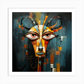 Ethereal Elegance Abstract Deer Portrait Art Print