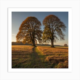 Two Trees In A Field 1 Art Print