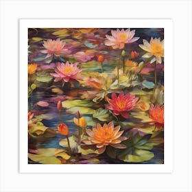 Water lilys meadow 1 Art Print