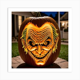 Joker Pumpkin Carving 3 Art Print