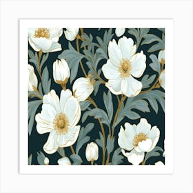 White Anemones Art Print