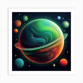 Minimalist Cosmic Landscape Art Print