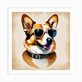 Corgi In Sunglasses 10 Art Print