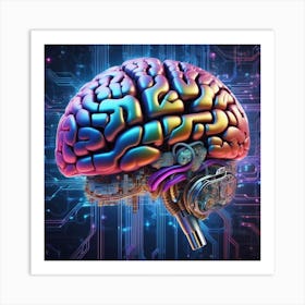 Brain On A Circuit Board 99 Art Print