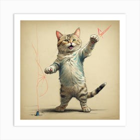 Cat Drawing 3 Art Print