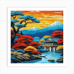 Asian Landscape Painting Art Print