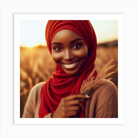 Beautiful Muslim Woman In Hijab 1 Art Print