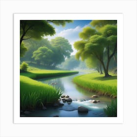 River In The Forest 18 Art Print