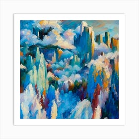 Cityscape With Clouds Art Print