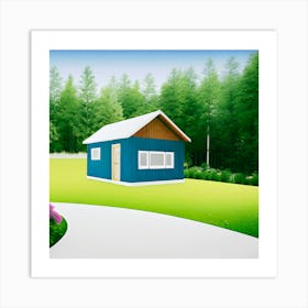 Small House In The Woods Art Print