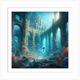 Little Mermaid paintings art print Art Print