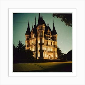 A tall castle touching the sky, dark Art Print