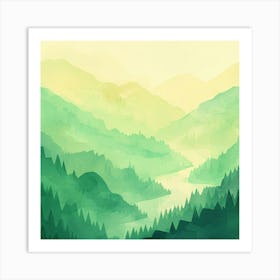 Watercolor Landscape Painting 3 Art Print