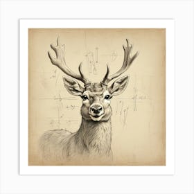 Deer Head 17 Art Print