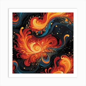 Flaming Fire Art Print