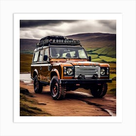 Land Rover Car Automobile Vehicle Automotive British Brand Logo Iconic Quality Reliable (2) Art Print