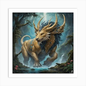 Griffin Of The Forest Art print paintings Art Print