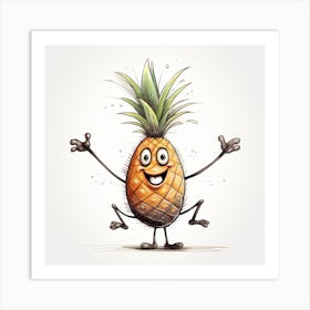 Cartoon Pineapple Art Print