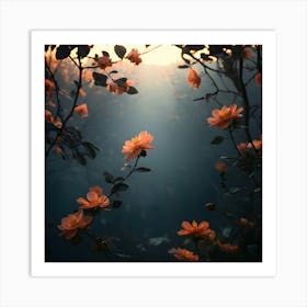 Roses At Sunset Art Print