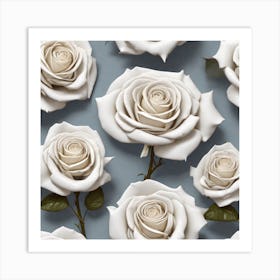 White Roses 1 Art Print