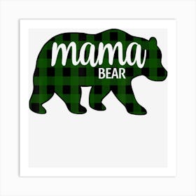 Mama Bear Plaid Retro Christmas Pajama Pjs Mom Life Art Print