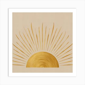 Golden Sunrise Minimalist Radiance (2) Art Print