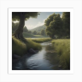 Stream In The Grass 6 Art Print