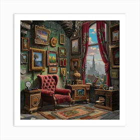 Room With Paintings Art Print