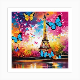 Paris With Butterflies 133 Art Print