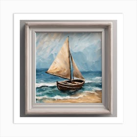 Sailboat On The Beach Art Print