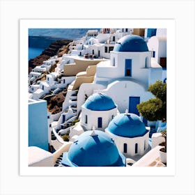 Blue Domes Of Oia Art Print