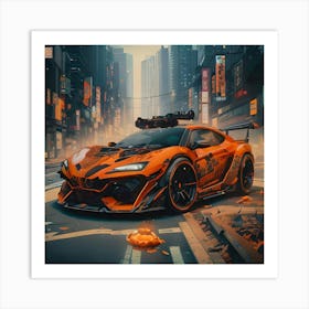 Pumpkin Car (Cyberpunk28) Art Print