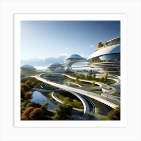 Futuristic City 310 Art Print