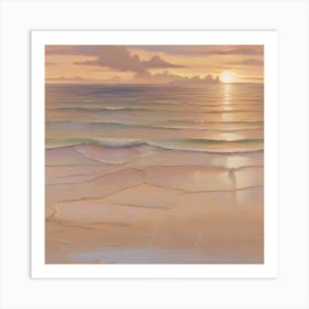 Sunset On The Beach 1 Art Print