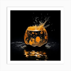 Splashing Oranges Art Print