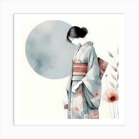 Woman Kimono Geisha Japan Culture Asia Japanese Traditional Fashion Ceremony Art Print