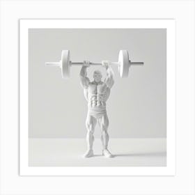 Man Lifting A Barbell 1 Art Print