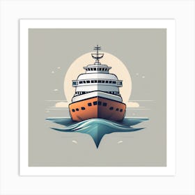 Ship In The Sea Art Print